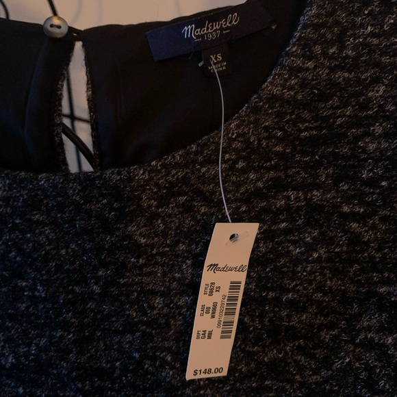 Madewell Wool Shift Dress with Leather Pockets NWT - Picture 5 of 6